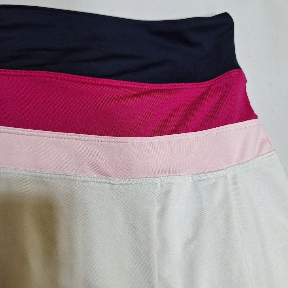 Nike‎ Dri-FIT Tennis Skort Womens Medium White Pink Navy Athletic Golf Running